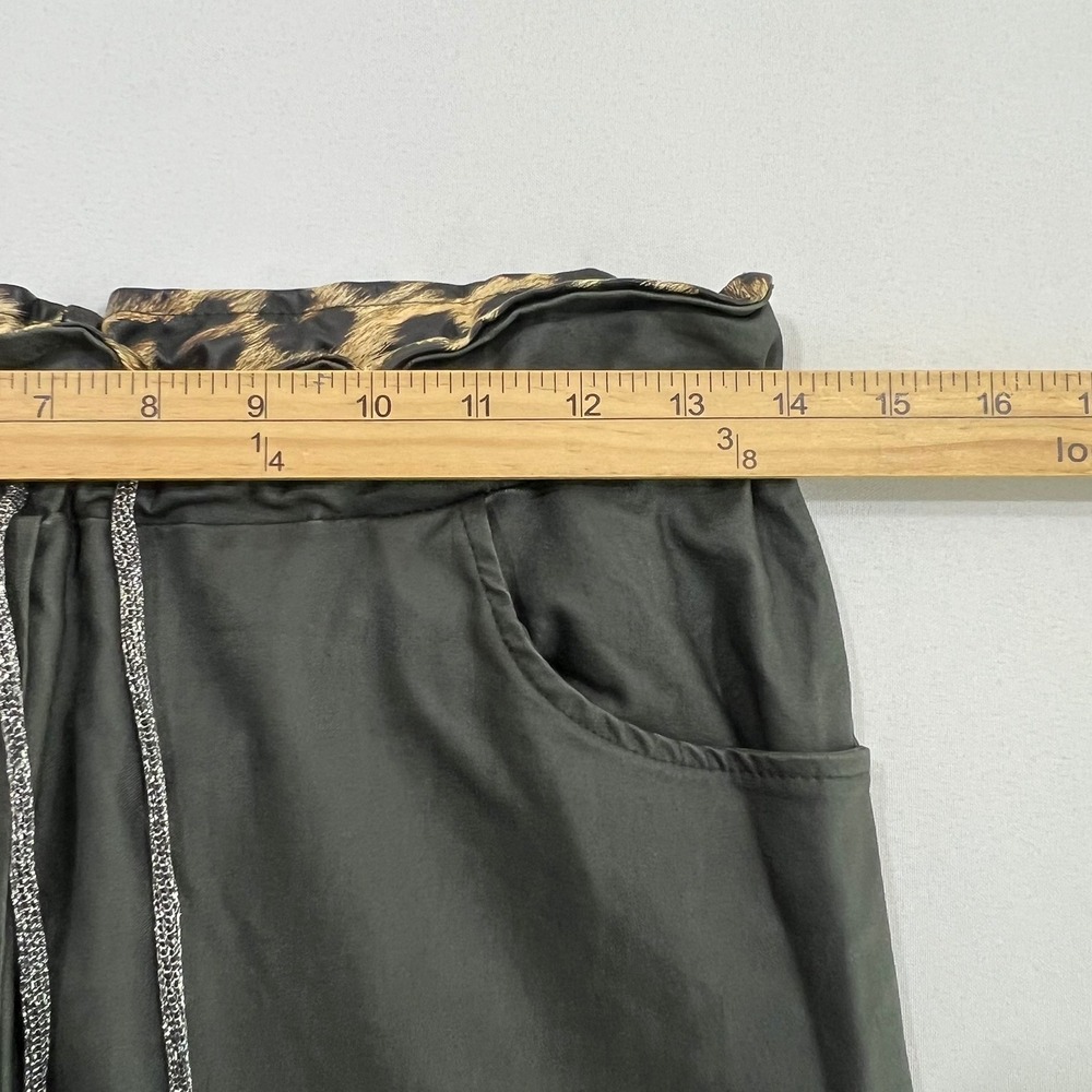 Venti6 Magic Pants Olive Green Stretch Joggers Leopard‎ Waistband Italy S READ - Picture 4 of 10